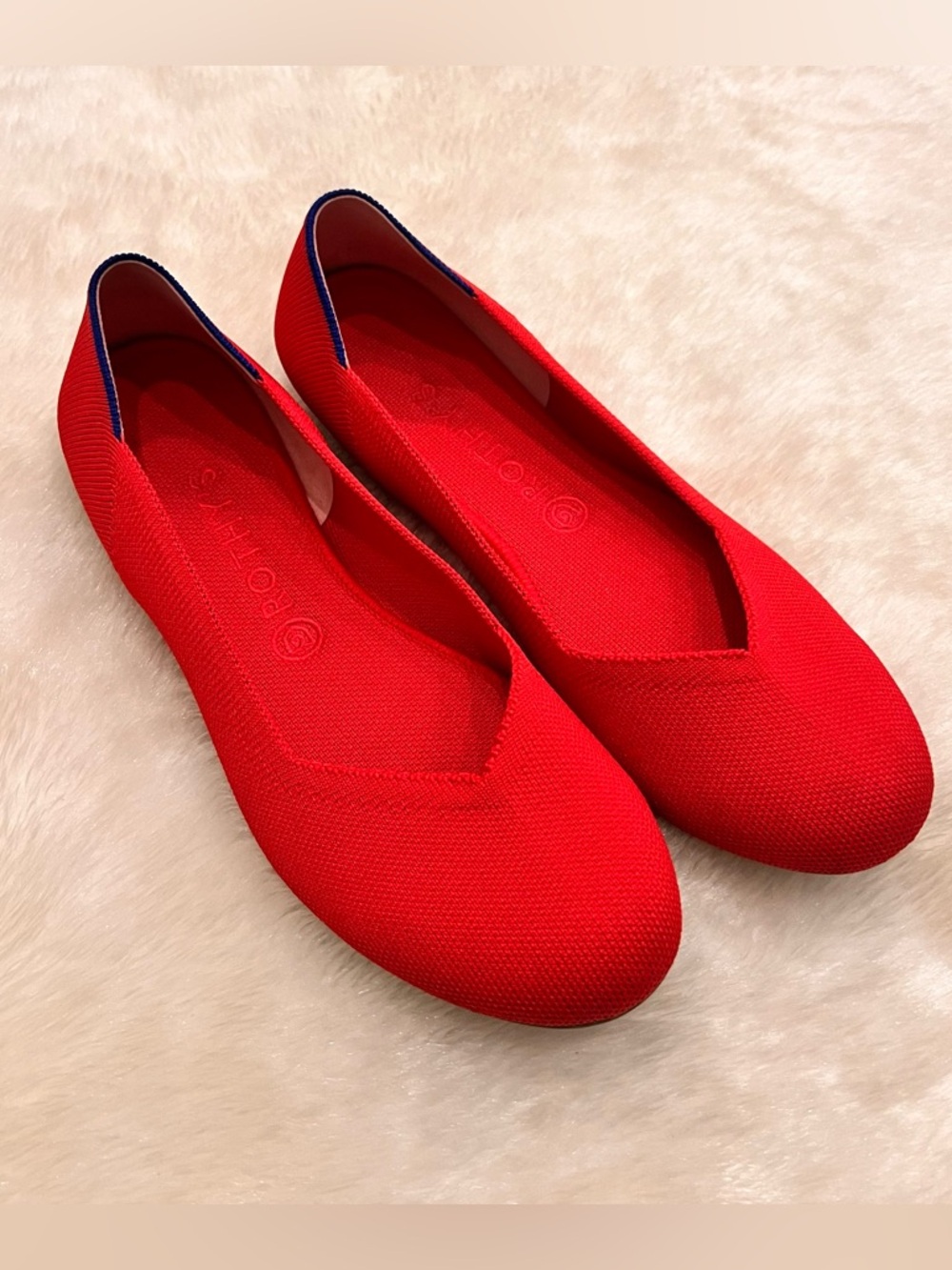 Rothy's Red Knit Ballet Flats